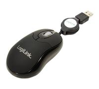 LogiLink ID0016 - Ratón óptico (USB, 800 dpi, LED, con Cable Retractable), Color Negro