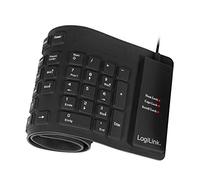 LogiLink ID0019A Teclado USB Flexible, QWERTZ alemán - Resistente al Agua con PS / 2 Negro