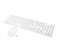 LogiLink ID0104W - Set de teclado y ratón inalámbricos, 2,4 GHz, teclado de 103 teclas (+13 teclas de acceso rápido), ratón (sensor óptico) con 3 botones, conexión de enlace automático, blanco