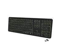 Logilink ID0209 - Teclado inalámbrico con retroiluminación arcoíris y 111 Teclas, 17 Teclas de Acceso rápido, Modo de Ahorro de energía automático, Color Negro