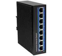 LogiLink Professional NS203P - Conmutador Ethernet Gigabit Industrial de 8 Puertos 10/100/1000 Mbps con PoE (PoE a través de Ethernet), Color Negro