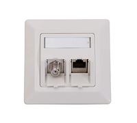 LogiLink Juego Keystone cajetín reinweiss + 1 módulo F de Hembra + 1 módulo rj45 Hembra