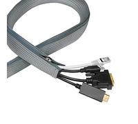 LogiLink KAB0073 - Tubo de Cable con Cremallera para Proteger los Cables y para un Aspecto ordenado, diámetro de 35 mm, 1 m, Color Gris