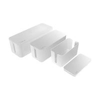 LogiLink KAB0078 - Caja de Cables con 3 Cajas en 3 tamaños para Ocultar enredos de Cables, Color Blanco