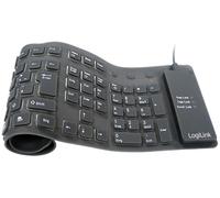 Logilink keyboard flexible waterproof teclado usb + ps/2 qwerty negro