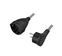 LogiLink LPS104 - Cable alargador CEE 7/7 a CEE 7/3, con práctico Mango Plegable y Cable Textil, 3 m
