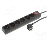 LogiLink LPS202B - Alargador de Corriente con 6 Tomas y 1.4 m, Negro