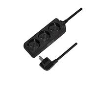 LogiLink LPS205B - Alargador de Corriente con 3 Tomas y Cable de 1.4 m, Negro