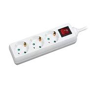 LogiLink LPS206 - Alargador de Corriente con 3 Tomas y Cable de 1.4 m, Blanco