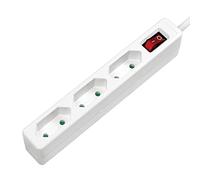 LogiLink LPS230 - Regleta de 3 enchufes (enchufe europeo, CEE 7/16, con interruptor de encendido/apagado con protección para niños), color blanco