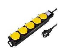 LogiLink LPS255 - Regleta para Exteriores (5 enchufes CEE 7/3) con protección IP 44 e Interruptor de Encendido/Apagado, Exterior