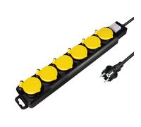 Logilink lps256 base múltiple 1,5 m 6 salidas ac exterior negro, amar