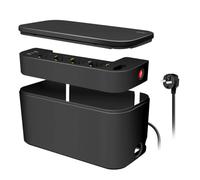 LogiLink LPS282U - Caja de Cables con 5 enchufes (Incluye 3 Puertos USB), Color Negro