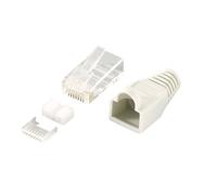 LogiLink MP0021 Cat.6 RJ45 Shielded Plug Connectors. 100-Piece. Grey, Grey, Set