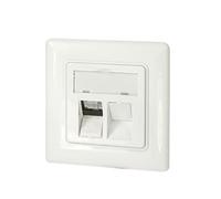 Logilink NK4054 NK4054-Caja empotrable para 2 módulos Keystone, diseño Compatible, Blanco Puro (RAL 9010), 2 Puertos
