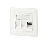 Logilink NK4055 NK4055-Caja empotrable para 3 módulos Keystone, diseño Compatible, Blanco Puro (RAL 9010), 3 Puertos