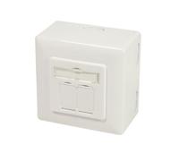 Logilink np0124 toma de corriente 2 x rj-45 metálico, blanco