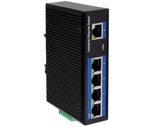 LogiLink NS202P - Conmutador Industrial Gigabit Ethernet (5 Puertos, 10/100/1000 Mbps, con PoE)