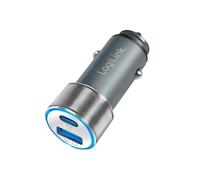 LogiLink PA0252 - USB Car Charger Adapter, 1x USB-C PD, 1x USB-A QC, 36 W