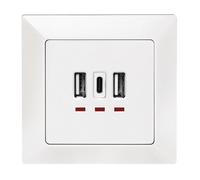 LogiLink PA0254 Base de Enchufe de Pared USB/USB-C Blanca