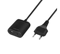 LogiLink PA0256 - Adaptador de Corriente USB con Cable Fijo de 1,5 m, 1 USB-A y 1 USB-C, 12 W (5 V/2,4 A), Color Negro