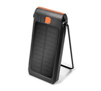 LogiLink PA0273 - Batería Externa Solar (10.000 mAh, con Linterna, 1 USB-A QC (QuickCharge 3.0) y 1 USB C PD (PowerDelivery), Clase de protección IP44, Color Negro