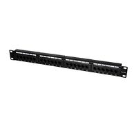 Logilink Patch Panel De 24 Puertos Cat5E Rj45 48,3 Cm (19 Pulgadas) Negro Sin Blindaje