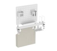 LogiLink PB0101 - Organizador de placas perforadas para escritorio y sistema de raíles, con soporte para documentos, distancia entre orificios 32 mm