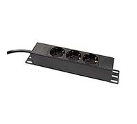 LogiLink PDU3B01 unidad de distribución de energía (PDU) 1U Negro 3 salidas AC - Unidad de distribución de energía (PDUs) (1U, Polipropileno (PP), Negro, 3 salidas AC, 1,8 m, H05VV-F)