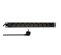 LogiLink PDU9C03 limitador de tensión 9 salidas AC 230 V 2 m Negro - Regleta (9 salidas AC, Tipo F, 230 V, 50 - 60 Hz, 16 A, 3500 W)