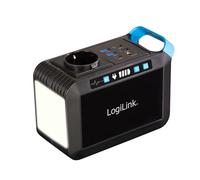 LogiLink PPS0080 - Estación de alimentación portátil para Cargar Smartphones, Tablets y Otros Dispositivos, 80 W, 24000 mAh, 7X, IP20, Negro/Azul