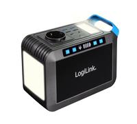 LogiLink PPS0200 - Estación de alimentación portátil para Cargar Smartphones, Tablets y Otros Dispositivos, 200 W, 40.000 mAh, 7X, IP20, Negro/Azul