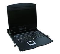 LogiLink Professional LC902US - Consola KVM LCD con monitor TFT de 48,26 cm (19 pulgadas) y teclado (US) para armario de servidor/red, color negro