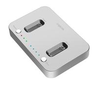 LogiLink QP0033 - Base de conexión USB 3.2 (Gen 2) para SSD M.2 NVMe con clon Offline, Color Plateado