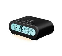 LogiLink SC0121 - Radio Despertador con indicador de Temperatura, Temporizador de sueño, Incluye Puerto USB para Cargar teléfono/Tableta/eReader