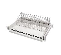 LogiLink SF100G - Estante Extensible de 19" para portátiles, Tablets y Smartphones, máx. 14 Dispositivos, Color Gris