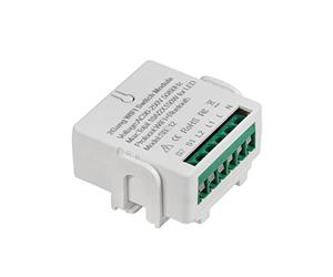 Logilink SH0124 - Bloque de terminales de módulo de conmutación Wi-Fi Smart Home de 2 Canales, controlable Mediante aplicación, Compatible con Tuya, Compatible con Amazon Alexa y Google