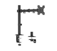LogiLink Soporte de Escritorio para Monitor para Pantallas de 17 a 32 Pulgadas, 10 kg máximo, Longitud del Brazo 376 mm, VESA 75 x 75/100 x 100, Acero, inclinación, Giratorio, rotación, Negro