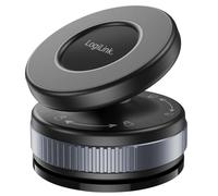 LogiLink Soporte magnético para Smartphone con Cierre Giratorio y Ventosa al vacío, Incluye Anillo de Metal para Smartphones sin Anillo de Metal/Funda, Giratorio 360°