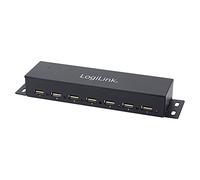 LOGILINK UA0148 - Hub USB 2.0 de 7 puertos con fuente de alimentación, met&
