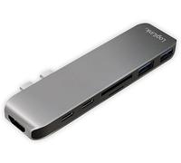 LogiLink UA0302 hub de interfaz USB 3.0 (3.1 Gen 1) Type-C 5000 Mbit/s Aluminio, Negro - Concentrador (USB 3.0 (3.1 Gen 1) Type-C, HDMI,Thunderbolt 3,USB 3.0 (3.1 Gen 1) Type-A, MicroSD (TransFlash),SD, 5000 Mbit/s, Aluminio, Negro, Acrilonitrilo butadieno estireno (ABS), Aluminio)