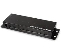 LogiLink UA0318 hub de interfaz USB 2.0 5000 Mbit/s Negro - Concentrador (USB 2.0, USB 2.0, 5000 Mbit/s, Negro, Metal, 5 V)