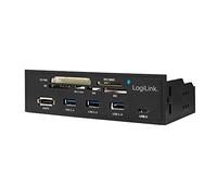Logilink UA0341 - Panel multifunción de 5,25 Pulgadas con: Lector de Tarjetas Integrado (M2, MS, SD, Micro-SD, XD, CF) / USB 3.0 Hub (3 Puertos) / USB-C/eSATA