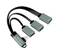 LogiLink UA0361 - Concentrador USB-CTM (USB 3.1 Gen1 hasta 5 Gbps) con Conector en ángulo de 90° a 2 Puertos USB 2.0 (Tipo A Hembra) y 1 Puerto USB 3.0 (Tipo A)