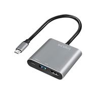 Logilink UA0390 - Adaptador USB 3.2 Gen1 Tipo-C a HDMI y USB, 4K, PD (Suministro de energía), 0.15 m