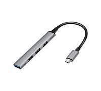 Logilink UA0392 - Concentrador USB 3.2 Gen1 (Tipo C) con Carcasa de Aluminio, Color Gris
