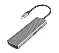 LOGILINK UA0414 - Concentrador USB 3.1, 7 puertos, 2x a, 5x C, PD 100 W.