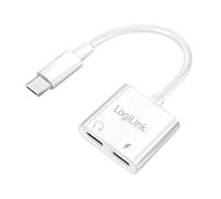 Logilink UA0433 - Adaptador USB-C con Puerto de Carga PD (PowerDelivery) máx. 60 W, Utilizar Auriculares y Cargar el teléfono al Mismo Tiempo
