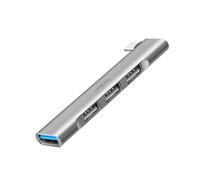 LogiLink UA0437 - Hub USB Ultrafino de 4 Puertos (Conector USB-C) de Aluminio con hasta 18 W, Puertos: 1 USB 3.0 Tipo A, 3 USB 2.0 Tipo A