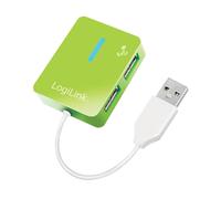 LogiLink - USB 2.0 4-Port hub - concentrador (480 mbit/s, Verde, 450 g, Windows